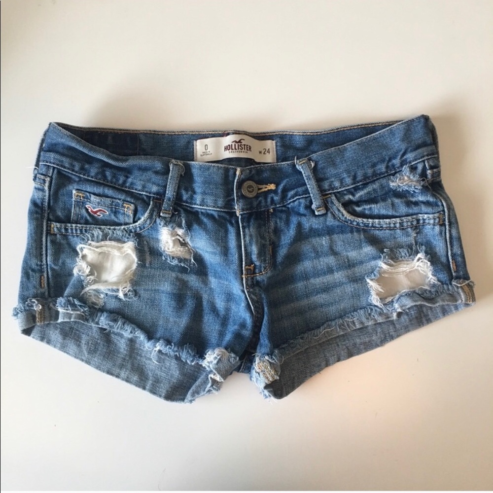 Hollister distressed cut off denim shorts